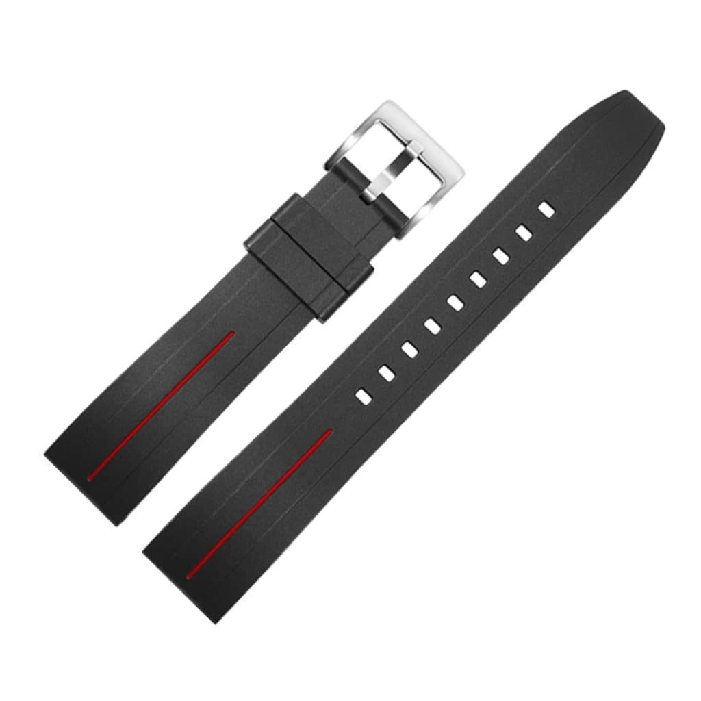 Bracelet de montre en caoutchouc 22mm noir pour montre de sport étanche