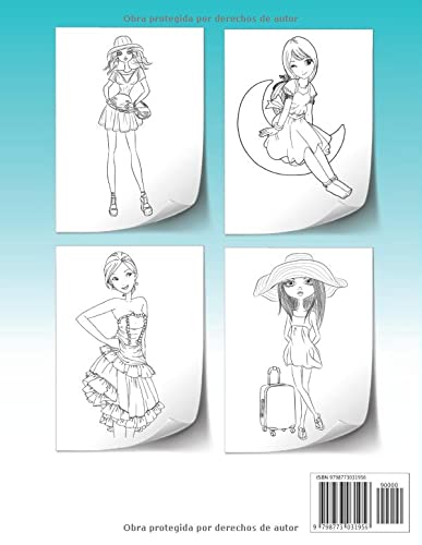 Miniatura 2 de Diseña La Moda Niña Libro De Colorear Para Niñas De 8 a 12 Años  Diferentes Diseños de moda - Coloración De Fashion  Cuaderno Creativo Para Chicas -