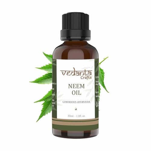 Vedanta Crafts Aceite natural de Neem, 100 % puro, 30 ml, para el cuidado de la piel, el cabello y el cuero cabelludo, antienvejecimiento