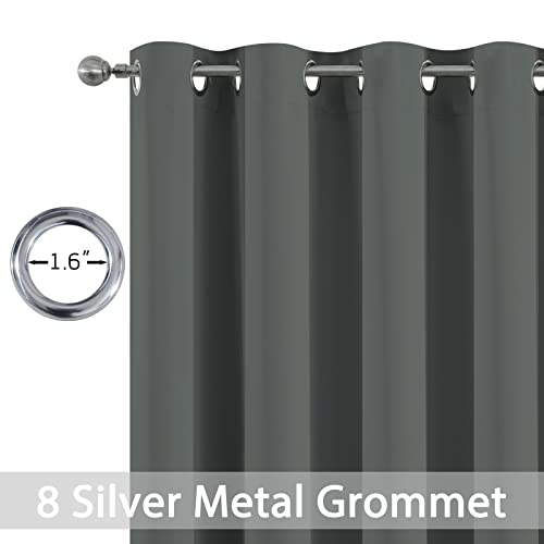 Yakamok Window Draperies Curtains Panels - Light Blocking Curtains, Grommet Top Small Drapes for Short Window/Basement(Dark Grey, 52Wx36L, 2 Panels)