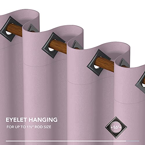 Image of Deconovo Lavender Blackout Curtains 95 Inch Length Grommet Thermal Insulated Drapes and Curtains for Living Room 2 Panels 52x95 Inch