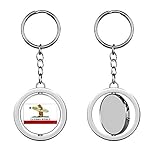 PRS Vinyl California Surfing Bear - i surf Board Flag Surfer ca Republic Keychain Spinning Round Chrome Metal Key Chain