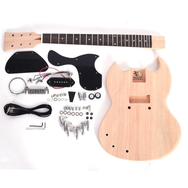 Guitare en Kit Gaucher – S – Double Cut Junior - Les Beatles, Paul McCartney, John Lennon, RIngo Starr, George Harrison Guitare en Kit Gaucher - S - Double Cut Junior