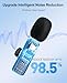 MENERESAS 3-in-1 Mini Microphone for iPhone: Wireless Lavalier Microphones for iOS/Android/Camera - Noise Reduction Lapel Mic for​​Live Stream - HiDefSound for Video Mavericks - Texture Black