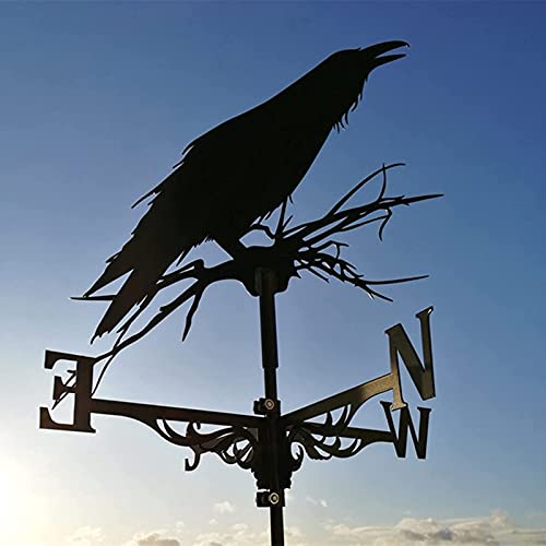 Uybag Weather Vane Stainless Steel Weathervane For Garden Creative Crow Stake Wind Yard Cupolas Farm Sheds Easy Use And Install #TOP1