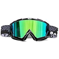 Motocross Brille Mtb Brille Dirt Bike ATV Crossbrille goggle Sicherheit Tactical Riding Motorradbrillen für Herren Damen Jugend (Schwarz Grün PRO, Small)