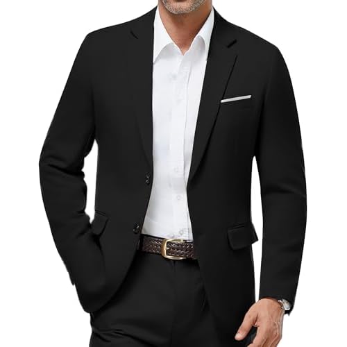 WULFUL Mens Casual Blazer Suit Jackets Slim Fit Two Button Sport Coats Lightweight Business Jacket