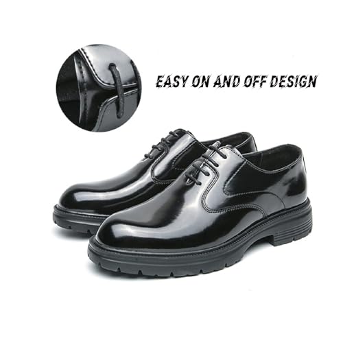 Men's Patent Leather Low Top Platform Loafers Fashion Shiny Pointed Toe Slip On Lug Sole Non-Slip Business Formal Shoes Non-Slip Party Dating Prom Dress Oxfords3