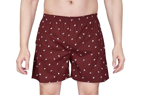 Image of Nermosa Men's Cotton Printed Soft Regular Boxer Shorts | Pack of 2