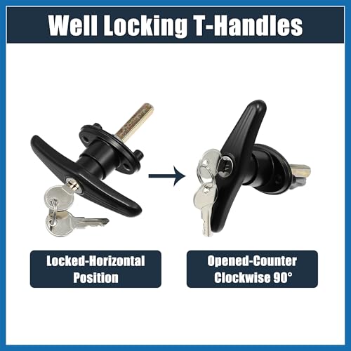 Image of 1Set Truck Cap Locking T-Handles for Pickup Truck Cap Camper Shell T-Handles Lock W / 2 Keys for Most Truck Caps Camper Tops Blind Mount Locking T-Handle Item Replacement