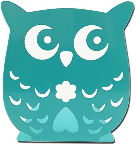 Owl Wonderland Bookends - Cute Lightweight Baby Owls - Great Decor for Little Ones Nursery, Childrens Bedroom, Kids Playroom or Fun Owllover Gift for Office (Teal)