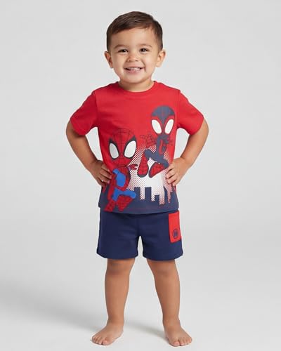 Image of Marvel Boys' Short Sleeve Crew Neck T-shirt and Shorts Set