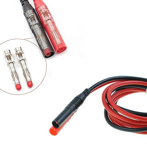 Image of 1 Pair Meter Test Lead Extension Male to Female Connector 4mm Banana Plug to Jack Heavy Duty Silicone Wires Multimeter Leads Probes Adapter 14AWG 1M /39.4 inch