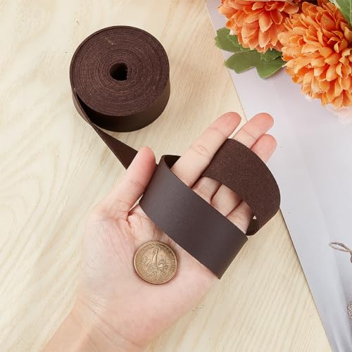 GORGECRAFT 30mm Wide Flat Leather Cord 98 Inch Long Leather Strips 1.6mm Thick Lychee Grain Imitation Leather Strap Strings for DIY Crafts Pet Collars Belt Handles Making Workshop - Image 3