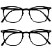 Produktbild OPULIZE Bex Lesebrille 2er Pack Groß Quadrat Cool Designer Rahmen Federscharniere Kratzfest Schwarz Herren Damen RR64-1 +1.50