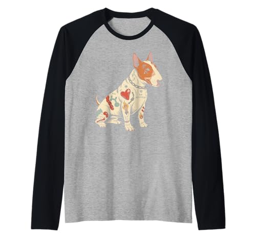 Perro tatuado No Master Funny Rebellious Pup Camiseta Manga Raglan