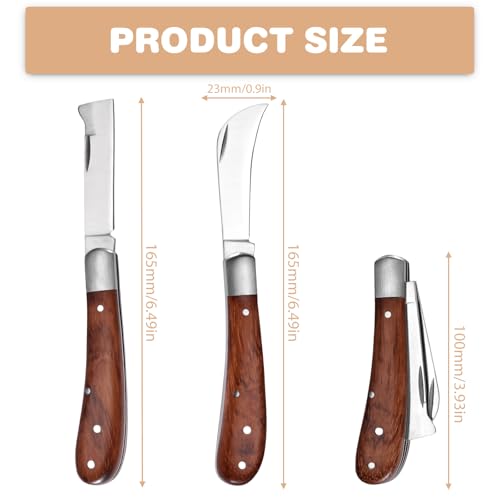 Okuliermesser Gartenmesser: Klappbar Okuliermesser, Gesamtlänge: 16,5 cm, Veredelungsmesser mit 2 Klingen, Multifunktionale Gartenmesser zum Pfropfen,Beschneiden, Reparieren von Unkrautbüschen