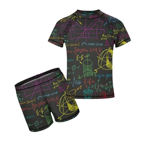 Math Science on The Black ChalkboardChildren's Swimsuits Boys Two Piece Suit7-9Y（120cm）