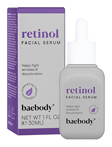 Baebody Retinol Topical Facial Serum with Vitamin E, Hyaluronic Acid & Jojoba Oil, 1 Ounce