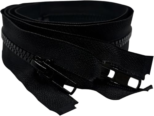 Image of ANPURZII 2PCS #5 14 Inch Black Separating Jacket Zippers for Sewing Coats, Molded Plastic Bulk Zippers(Black 14 inch 2PCS)
