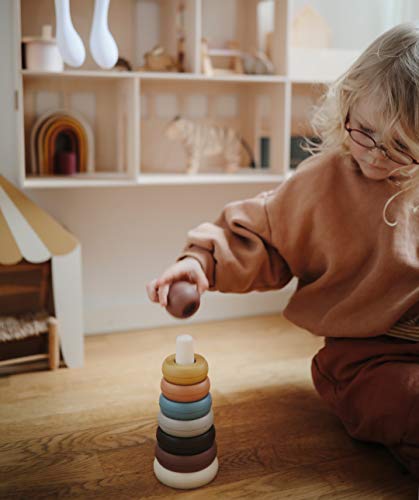 mushie Stapeltoren met ringen, stapelringen, toren met 8 ringen, voor baby's en kinderen, veilig, hoogwaardig en… - Image 4