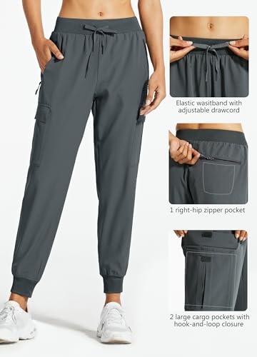 Image of Libin Women's Hiking Cargo Pants Quick Dry Joggers Petitle /Regular /Tall | Lightweight, UPF 50+, Water Resistant, Zipper Pockets for Athletic Running Travel Lounge Casual Outdoor Golf Safari Clothes