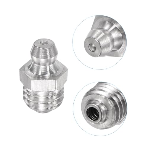 Image of uxcell 4Pcs Metric Stainless Steel Straight Grease Fitting M10 x 1.5mm Thread Hydraulic Grease Fitting Accessories