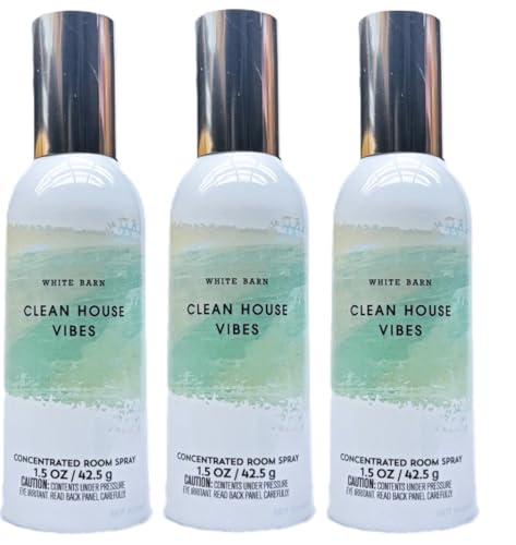 Bath and Body Works Concentrated Room Spray 1.5 oz each - Pack of 3 - Packaging May Vary (Clean House Vibes)