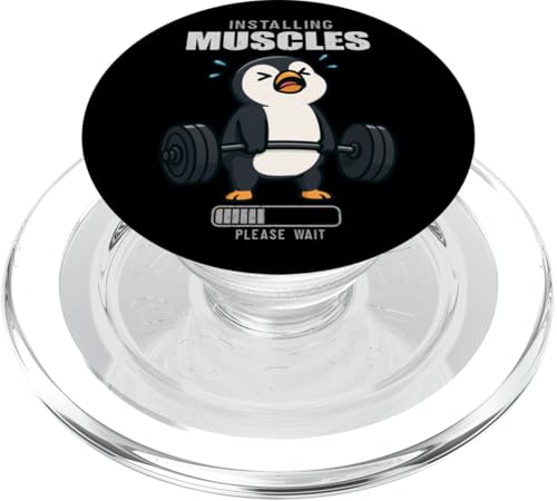 Penguin Deadlift Palestra Ratto Installazione Muscolare Sollevamento Uomini Donne PopSockets PopGrip per MagSafe