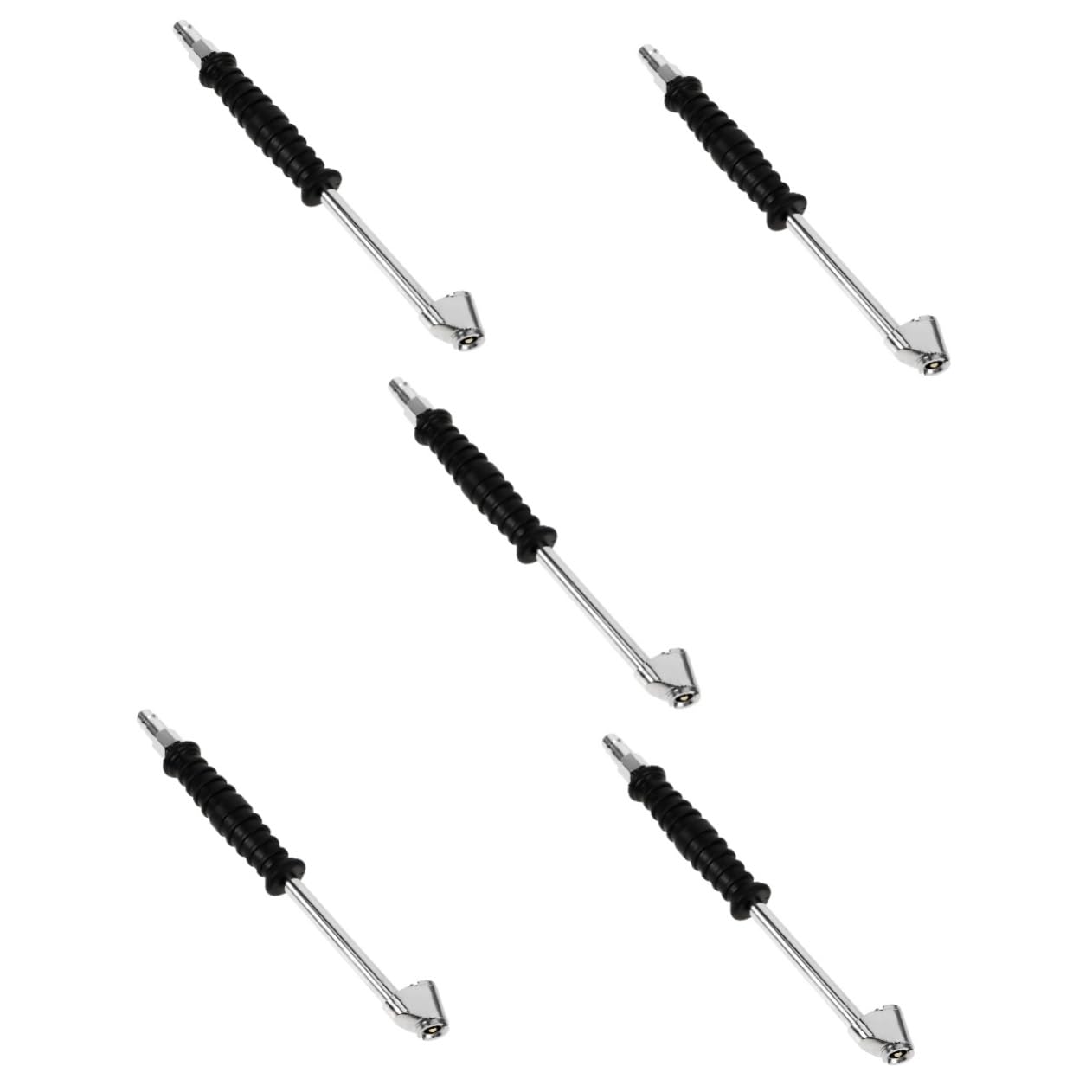 Gatuida 5stücke Tire Air Chuck Mit Druckmessgerät Multifunktionales Reifenfüllgerät Für Verschiedene Ventiltypen Mit Schnellbefüllungsstange Und Robuster Metallkonstruktion Für