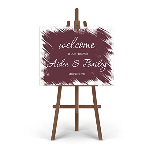 Panneau de bienvenue pour mariage simple personnalisé 30x45cm chic - 3