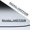3D Plaid Badge Sticker Dual Motor Emblem Decor fit for Model 3 Y S X Accessories (Glossy Black-Black Line)