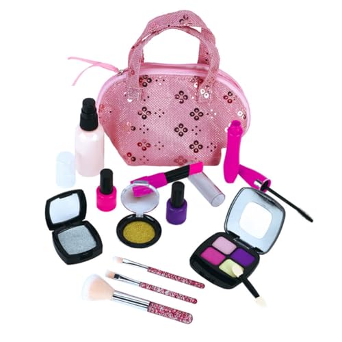 BESPORTBLE 1Juego Maquillaje Simulador Niñas con Accesorios Kit de Cosméticos Educativo Almacenamiento Seguro Bolsa con Cierre