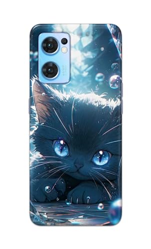 Image of Printed Hard Back Cover Case for Oppo Reno7 5G | Oppo Reno 7 5G Back Cover (Cute Cat) -1111