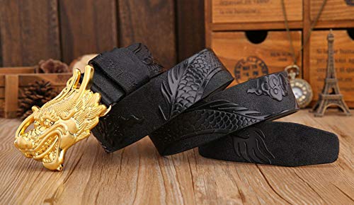 120cm Dragon Belt Men Belts Male Genuine Leather Strap Cowskin Gold Buckle Belt2