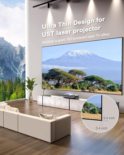 AWOL VISION 100" UST Projector Screen for Bright Day Light Using, 85% Ambient Light Rejecting (ALR) Fresnel Projector Screen for Ultra Short Throw Projector, Fixed Frame, Active 3D, HDR -D100 - Image 5