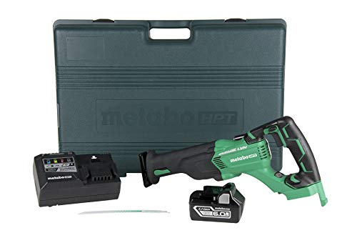 Metabo HPT 18V Cordless Reciprocating Saw Kit | Includes 6.0 Ah Li-Ion Battery | 3-Mode Selector w/Auto Mode | Low Vibration Handle | Large Rafter Hook | Lifetime Tool Warranty (CR18DBL)