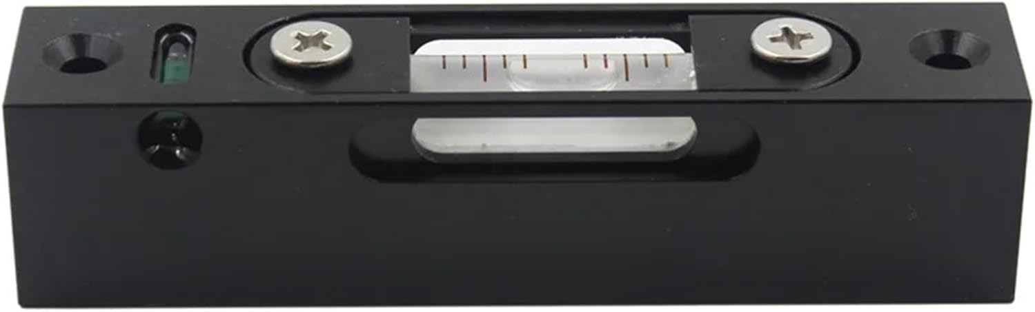 1pc Multi-Precision Adjustable Spirit Level Bubble Three-window Observation Machine Leveling Debugging Tool Portable(Black-1.5mm-per-m)