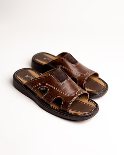 Mexico en la Piel Handmade Fisherman Leather Huaraches for Men - Moka Color, Open-Toe Slip-On, Breathable, Lightweight, Made in Mexico, Sizes 7US to 13US2