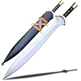Hand Forged Greek Xiphos Sword – 22 Inch Blade Long Blade- Hand Forged Leaf Spring Steel Blade, Sharpened & Tempered, Rosewood Handle, Ready to Use-Historicla Sword-Handmade in Nepal