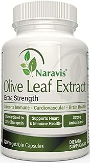 Naravis Olive Leaf Extract - 750mg - 120 Veggie Capsules - 20% Oleuropein