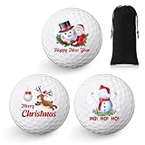 Sinmoe 3 Stück Golfball Geschenkset Lustige Golf Geschenke für Golfer Geschenkidee für Golffans Männer Weihnachten Geburtstag Geschenk, 1 Einheit in Standardgröße(Weihnachten)