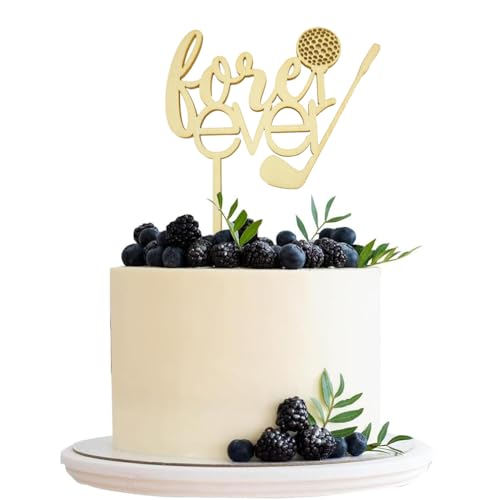 Wooden Love Ever Cake Topper For Golf Theme Bridal Shower Engagement Anniversary Party Decoration, Golf Wedding Cake Decor, Bride And Groom Cake Topper