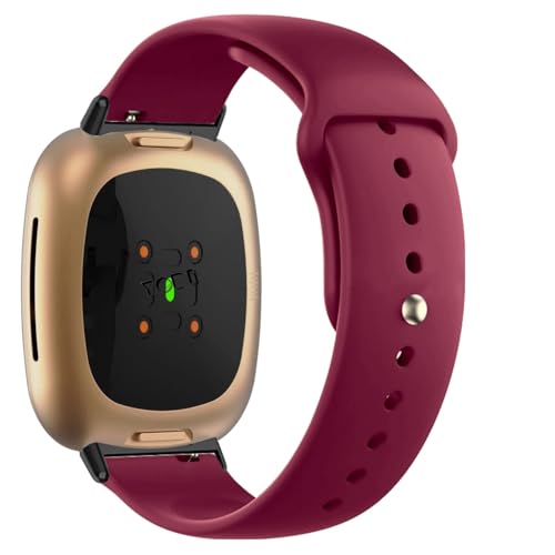Image of YODI Watch Band Compatible with Fitbit Versa 4 / Fit bit Versa 3 / Fitbit Sense /Sense 2 Band, Soft Replacement Silicone Wristband for Women Flexible Waterproof Sport Watch Strap for Men Large