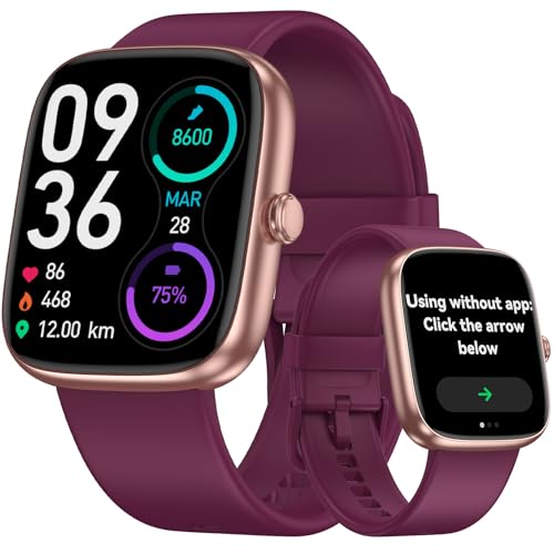 DAVIKO Fitness Tracker Senior Friendly No App/Phone Required, 1.83'' HD Touchscreen, Waterproof Fitness Watch with Heart Rate Sleep Monitor Activity Tracker, Pedometer watch, Smart Watch for Women Men