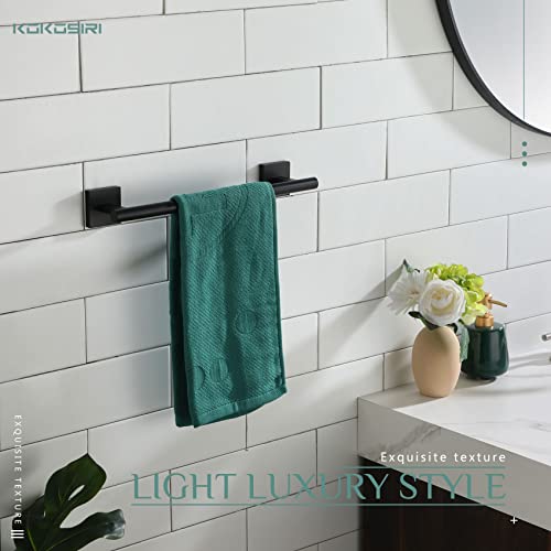 Image of KOKOSIRI Bathroom Towel Bars 12 Inch Towel Ring Matte Black 30CM Hand Towel Holder for Bath Kitchen Wall Stainless Steel B4005BK-L12