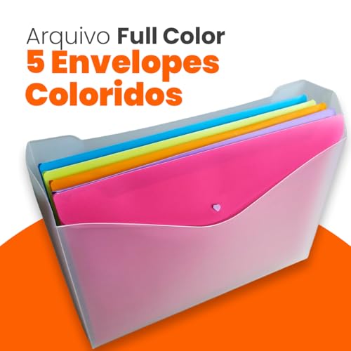 Dello Arquivo Full Color com 5 Envelopes Coloridos, 6029.01.0005
