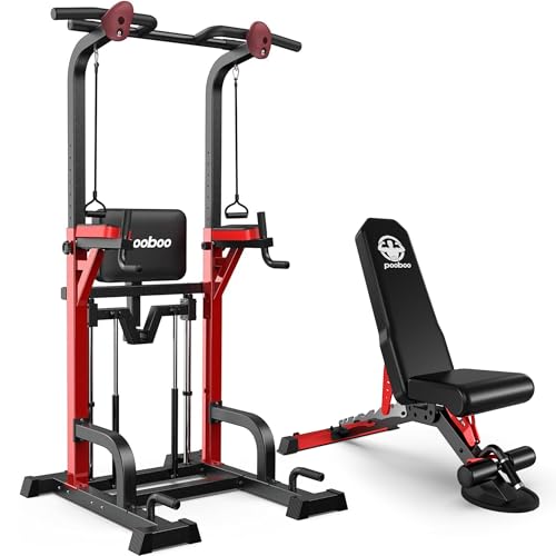 Power Tower Dip Station Pull Up Bar for Fitness Home Gym Workout,Multi-Function...