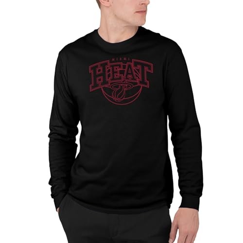 Junk Food NBA - Miami Heat Monochromatic Arch Adult LS T-Shirt Black