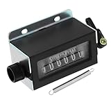 Ciieeo manueller Zähler Zeilenzähler Handschalter Klicker Fingerklickzähler Clicker-Zähler-Handheld Fingerzähler-Clicker Golf-Handpresse aus Metall digitaler Zähler zählen Plastik Schwarz